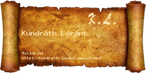 Kundráth Lóránt névjegykártya
